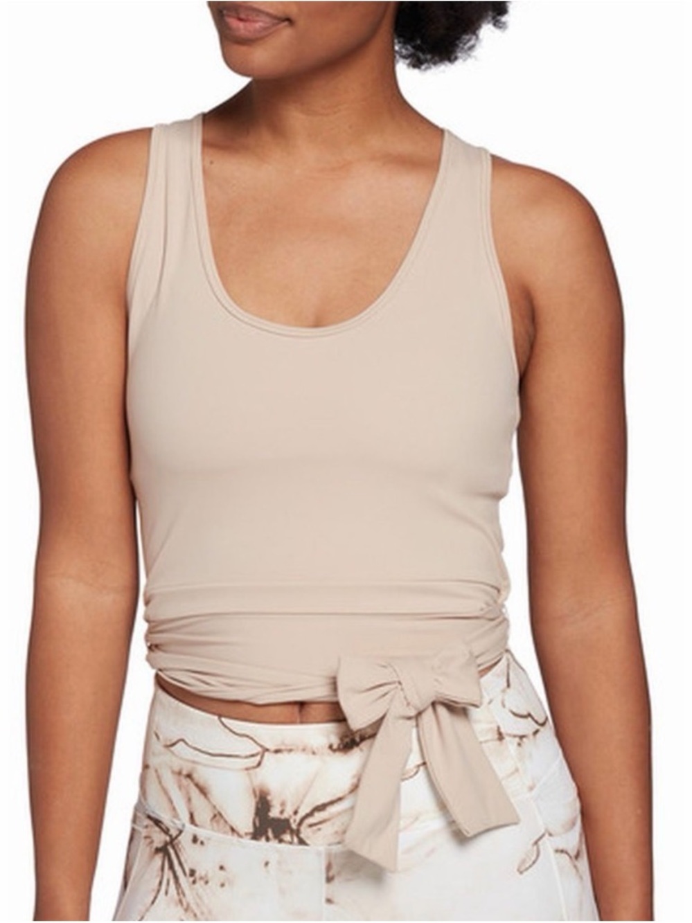 CALIA by Carrie Underwood Beige Wrap Tank